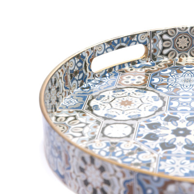 Plateau de service rond mosaïque-  32 cm