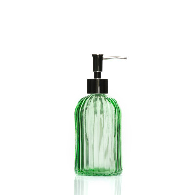 Distributeur de savon liquide en verre de 400 ml avec pompe argentée