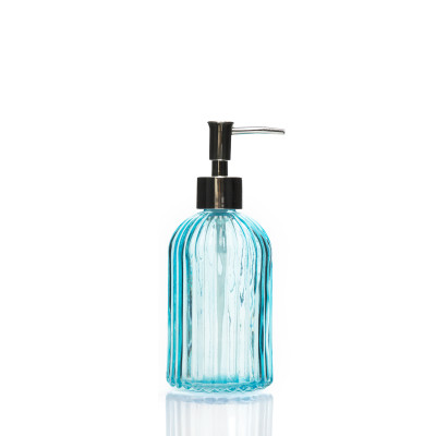 Distributeur de savon liquide en verre de 400 ml avec pompe argentée